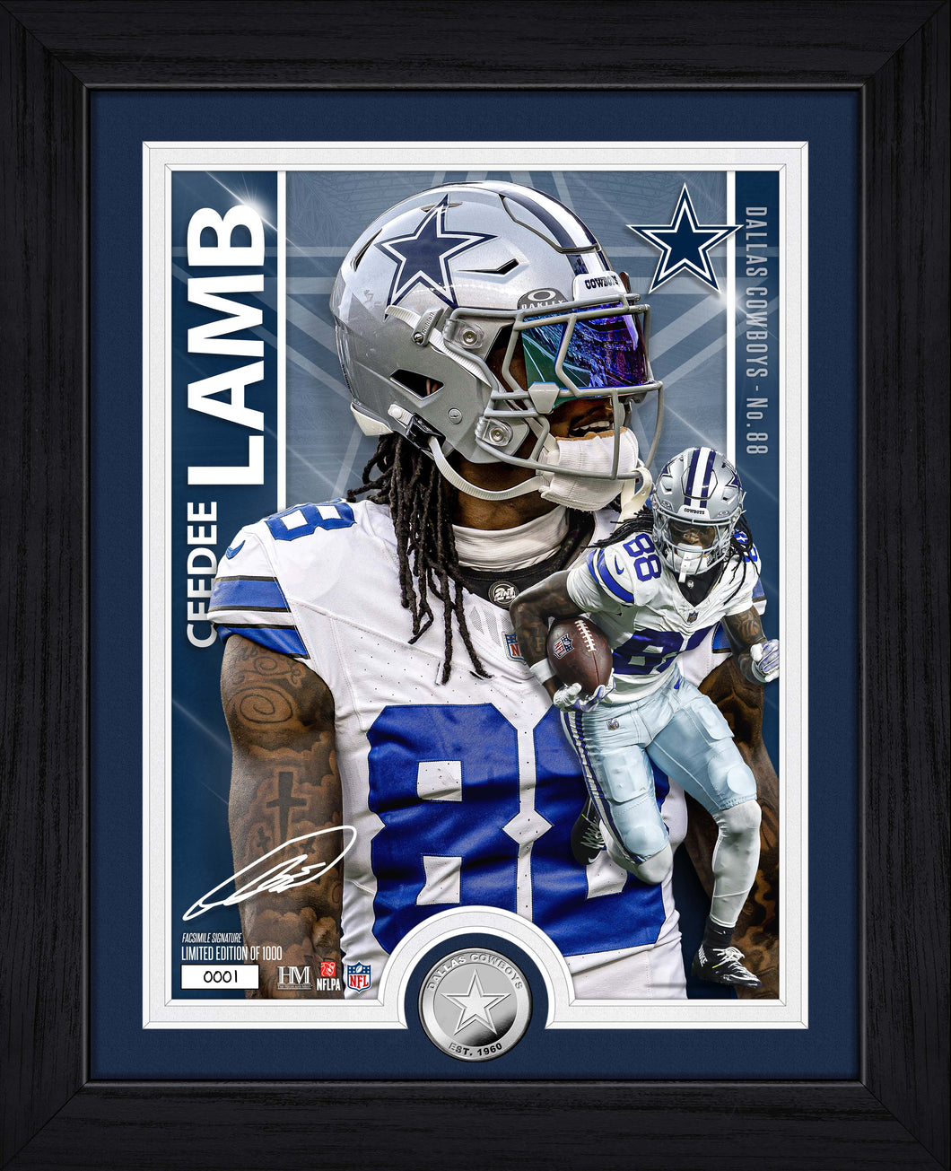 CeeDee Lamb Dallas Cowboys Artist Proof Silver Coin Photo Mint