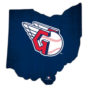Cleveland Guardians Team Color Logo State Cutout Sign