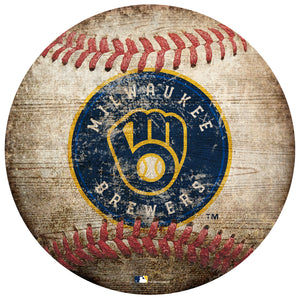 Milwaukee Brewers Baseball Shaped Sign -12"