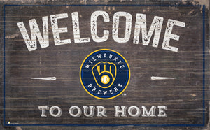 Milwaukee Brewers Welcome To Our Home Wood Sign - 11"x19"