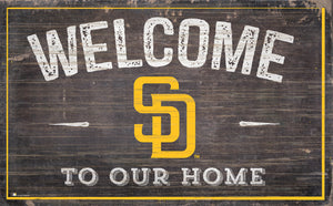 San Diego Padres Welcome To Our Home Wood Sign - 11"x19"