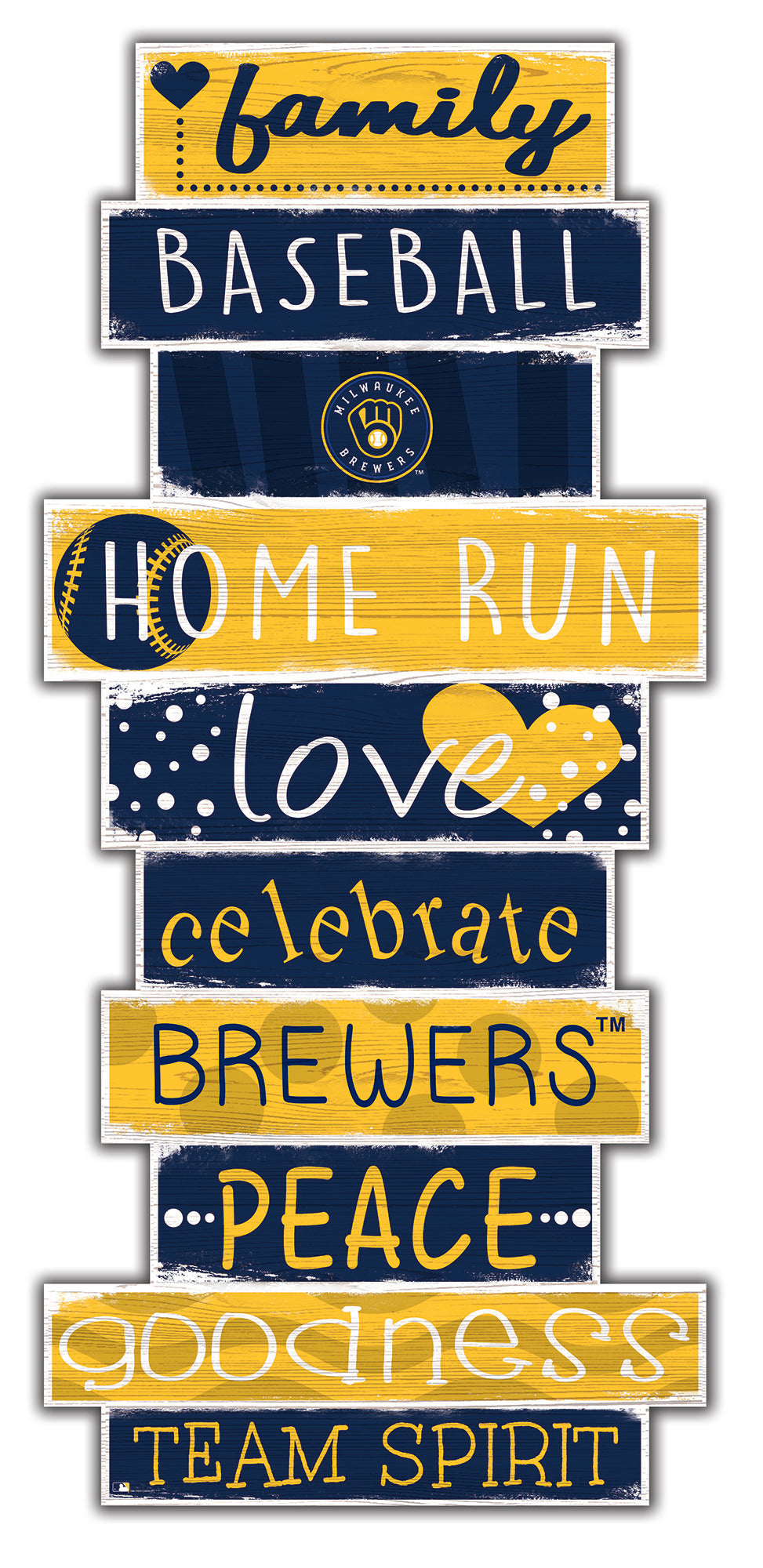 Milwaukee Brewers Celebrations Stack Wood Sign -24