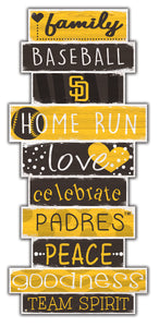 San Diego Padres Celebrations Stack Wood Sign -24"