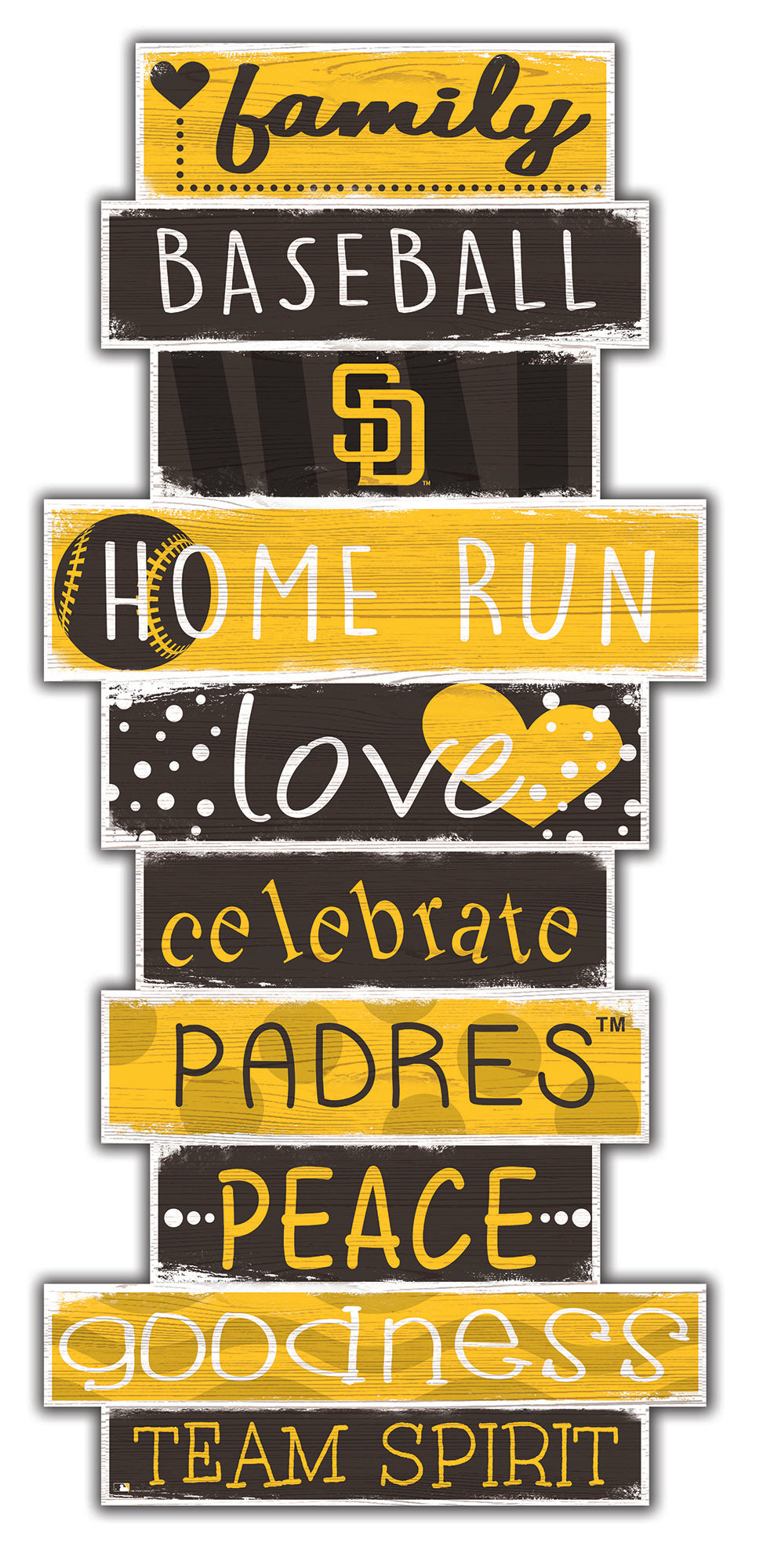 San Diego Padres Celebrations Stack Wood Sign -24