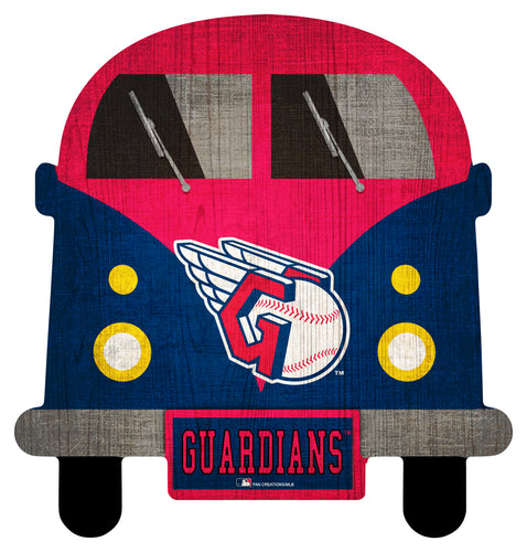 Cleveland Guardians Team Bus Wood Sign