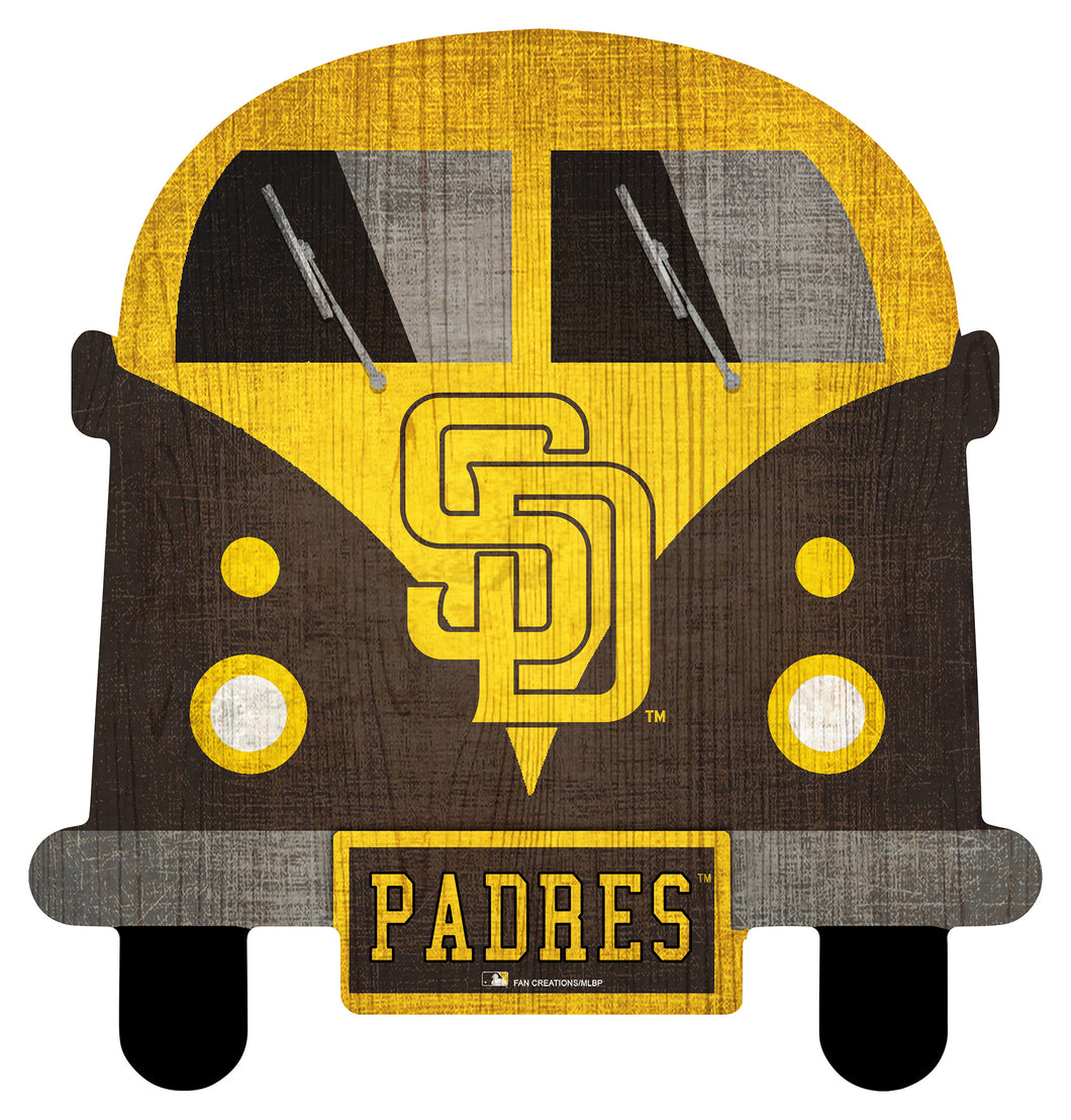 San Diego Padres Team Bus Wood Sign