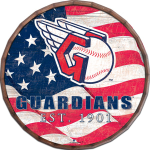 Cleveland Guardians Flag Barrel Top - 16"