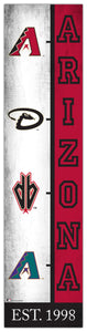 Arizona Diamondbacks Team  Logo Evolution Wood Sign -  6"x24"