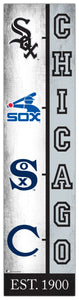 Chicago White Sox Team  Logo Evolution Wood Sign -  6"x24"