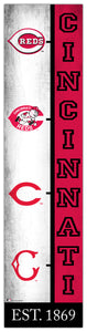 Cincinnati Reds Team  Logo Evolution Wood Sign -  6"x24"