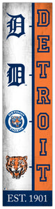 Detroit Tigers Team Team  Logo Evolution Wood Sign -  6"x24"
