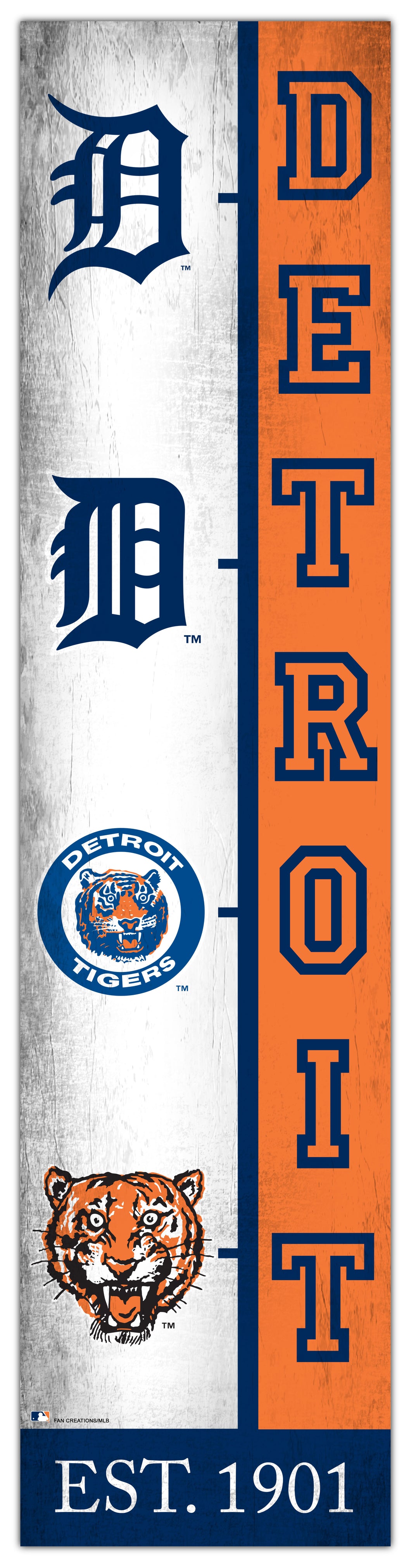 Detroit Tigers Team Team  Logo Evolution Wood Sign -  6