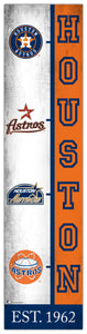 Houston Astros Team  Logo Evolution Wood Sign -  6"x24"