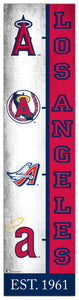 Los Angeles Angels Team Logo Evolution Wood Sign -  6"x24"