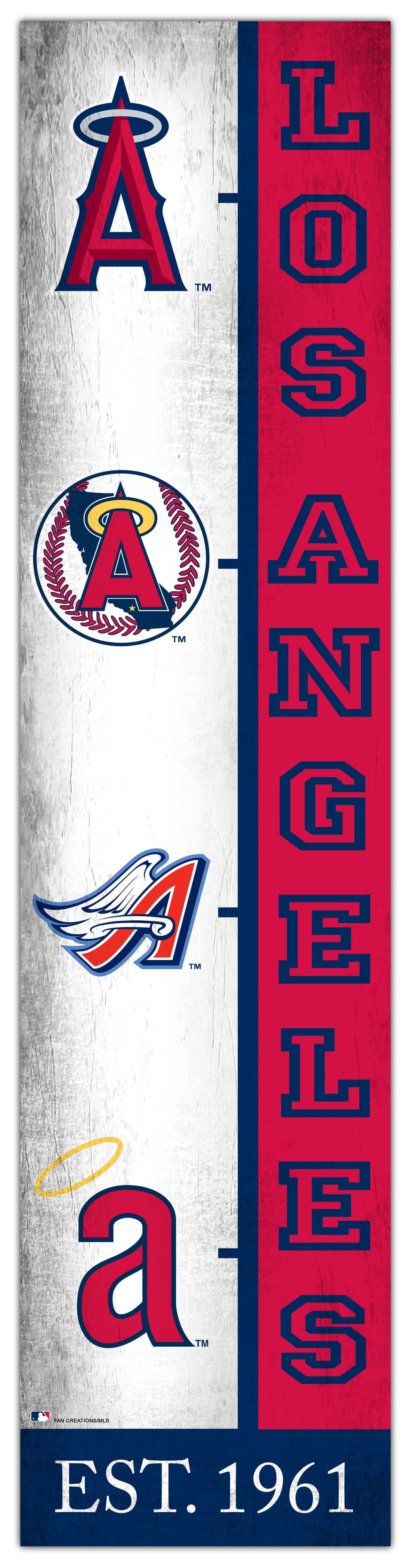 Los Angeles Angels Team Logo Evolution Wood Sign -  6
