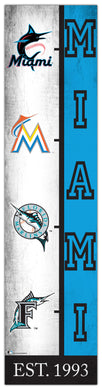 Miami Marlins Team  Logo Evolution Wood Sign -  6