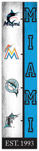 Miami Marlins Team  Logo Evolution Wood Sign -  6"x24"