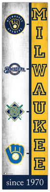 Milwaukee Brewers Team  Logo Evolution Wood Sign -  6