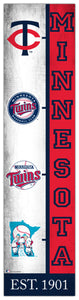Minnesota Twins Team  Logo Evolution Wood Sign -  6"x24"