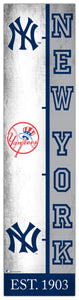 New York Yankees Team  Logo Evolution Wood Sign -  6"x24"