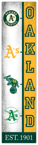 Oakland Athletics Team  Logo Evolution Wood Sign -  6"x24"