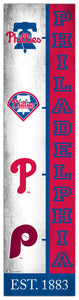 Philadelphia Phillies Team  Logo Evolution Wood Sign -  6"x24"