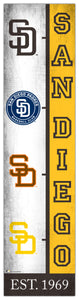 San Diego Padres Team  Logo Evolution Wood Sign -  6"x24"