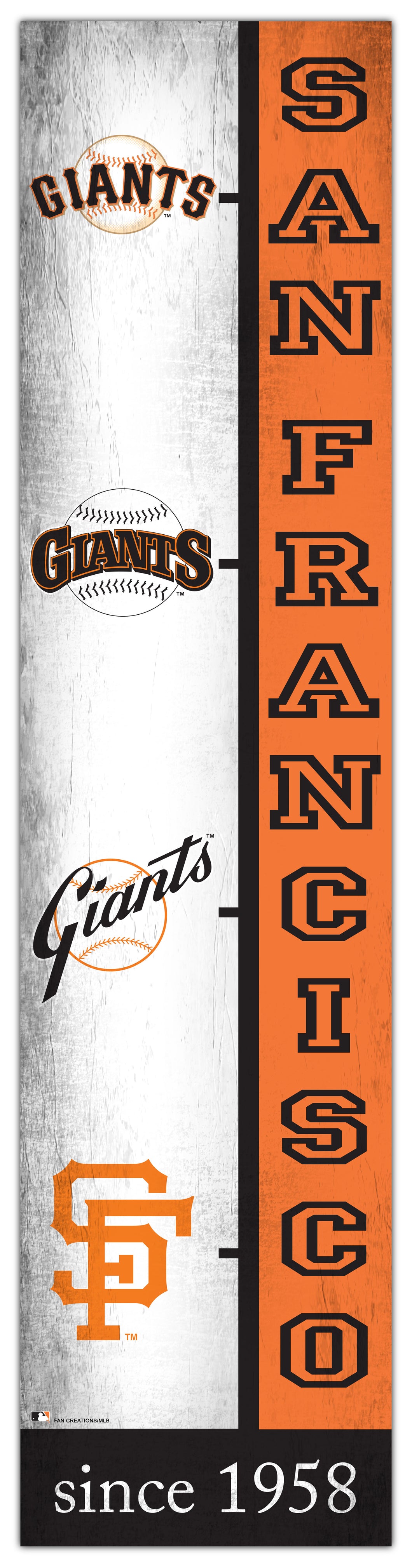 San Francisco Giants Team  Logo Evolution Wood Sign -  6