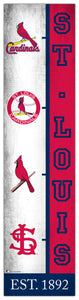 St. Louis Cardinals Team  Logo Evolution Wood Sign -  6"x24"