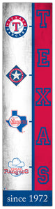 Texas Rangers Team  Logo Evolution Wood Sign -  6"x24"