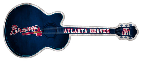 Atlanta Braves Guitar Cutout Wood Sign -24