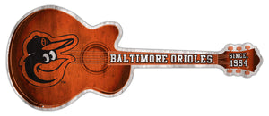 Baltimore Orioles Guitar Cutout Wood Sign -24"