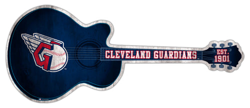 Cleveland Guardians Guitar Cutout Wood Sign -24