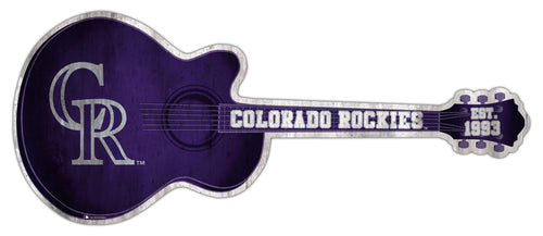 Colorado Rockies Guitar Cutout Wood Sign -24