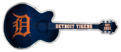 Detroit Tigers Guitar Cutout Wood Sign -24