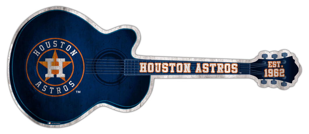 Houston Astros Guitar Cutout Wood Sign -24