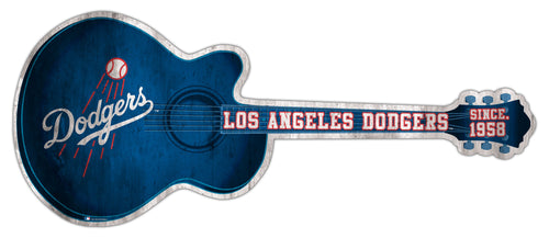 Los Angeles Dodgers Guitar Cutout Wood Sign -24