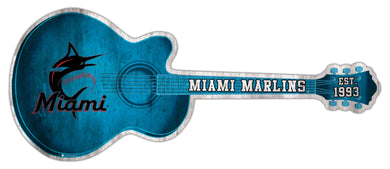 Miami Marlins Guitar Cutout Wood Sign -24