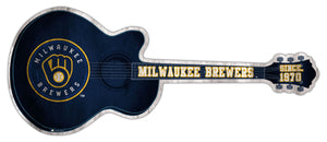 Milwaukee Brewers Guitar Cutout Wood Sign -24"