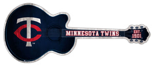 Minnesota Twins Guitar Cutout Wood Sign -24"