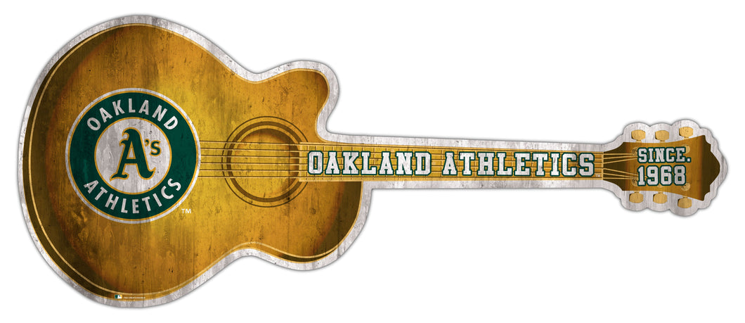 Oakland Athletics Guitar Cutout Wood Sign -24