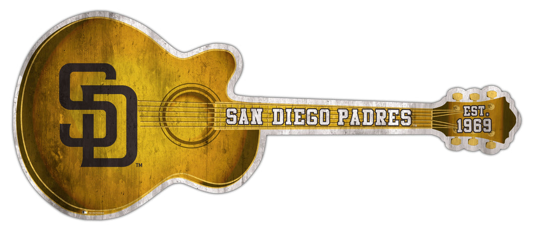 San Diego Padres Guitar Cutout Wood Sign -24