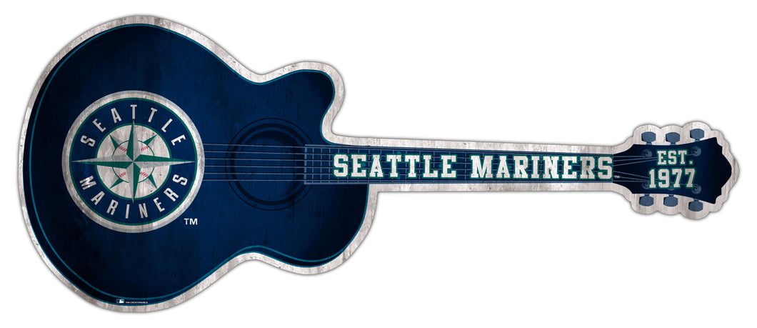 Seattle Mariners Guitar Cutout Wood Sign -24