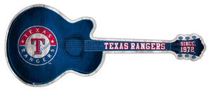 Texas Rangers Guitar Cutout Wood Sign -24"