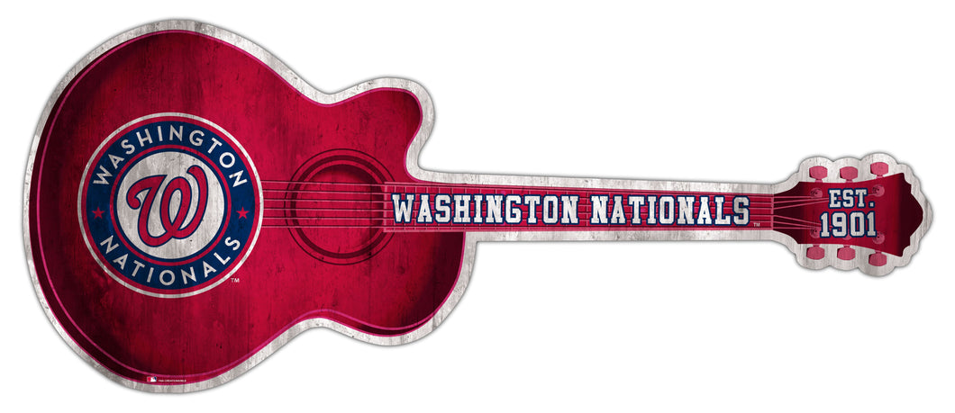 Washington Nationals Guitar Cutout Wood Sign -24