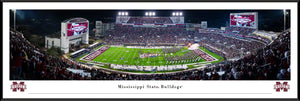 Mississippi State Bulldogs Football Davis Wade Stadium Night Game Panoramic Picture