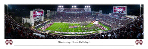 Mississippi State Bulldogs Football Davis Wade Stadium Night Game Panoramic Picture