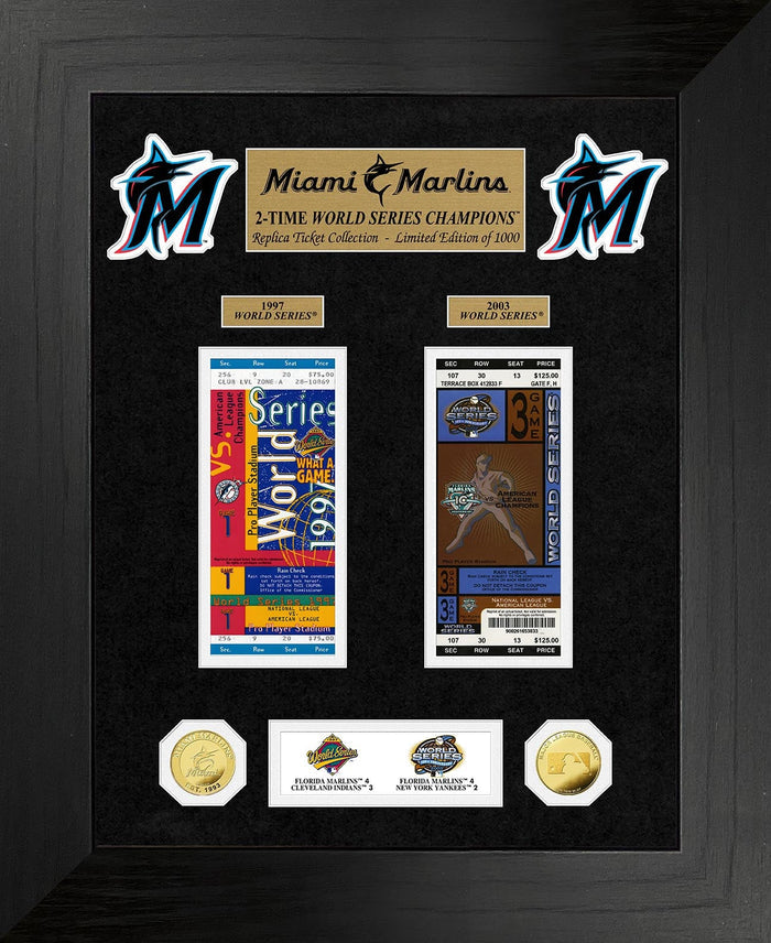Miami Marlins World Series Deluxe Gold Coin & Ticket Collection