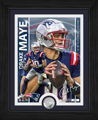 Drake Maye New England Patriots Artist Proof Silver Coin Photo Mint