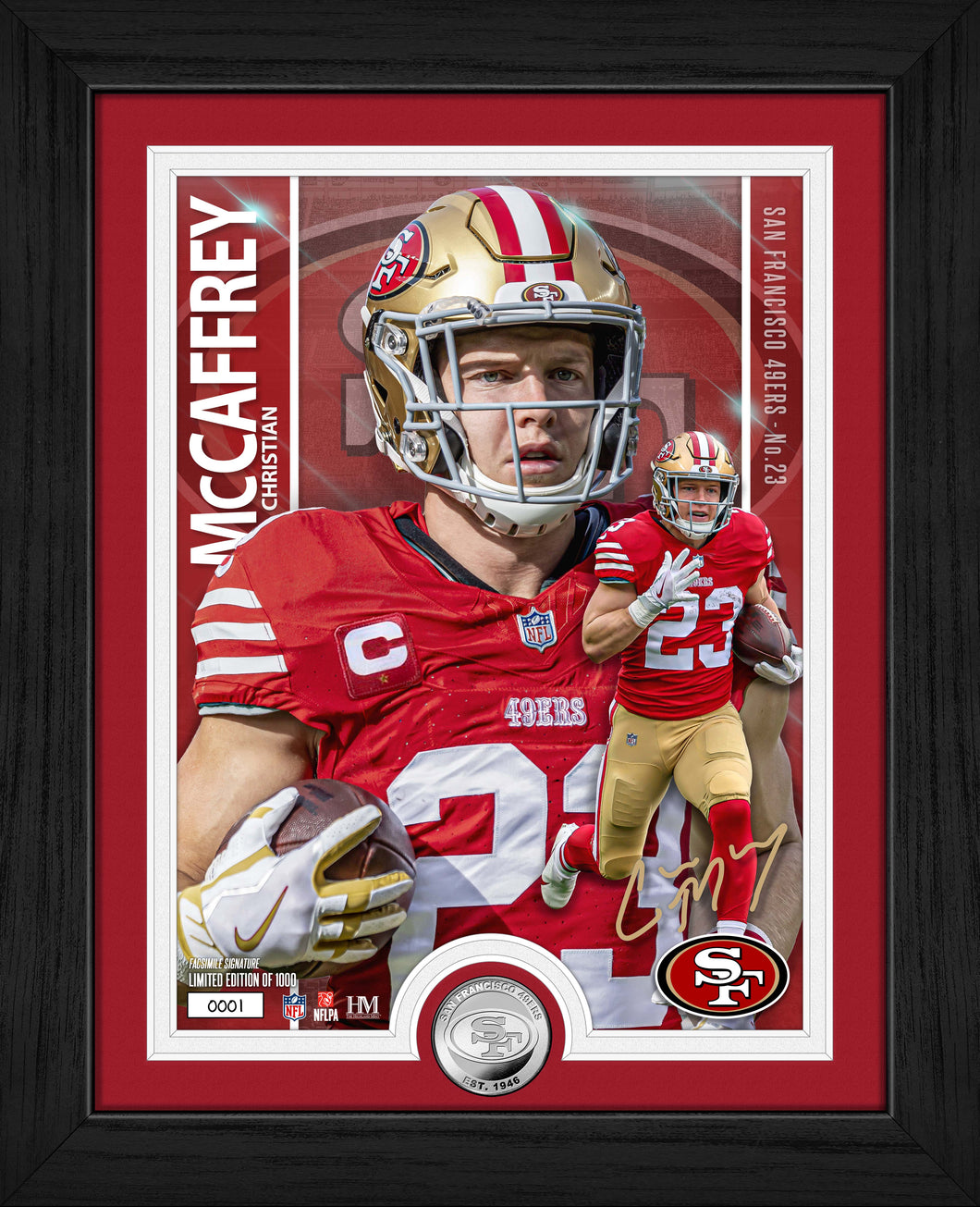 Christian McCaffrey San Francisco 49ers Artist Proof Bronze Coin Photo Mint